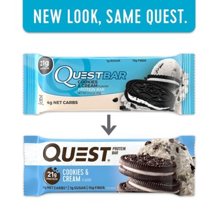 Barra de Proteína da Quest Bares Box Cookies & Cream - 12 Barras Quest Nutrition - Image 5