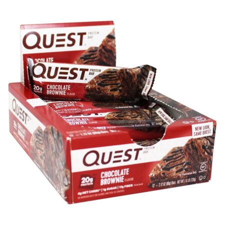 Barra de Proteína da Quest Barras Chocolate Brownie - 12 Barras Quest Nutrition