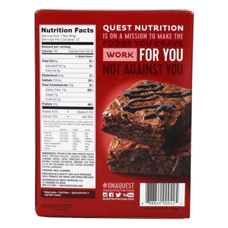 Barra de Proteína da Quest Barras Chocolate Brownie - 12 Barras Quest Nutrition - Image 3