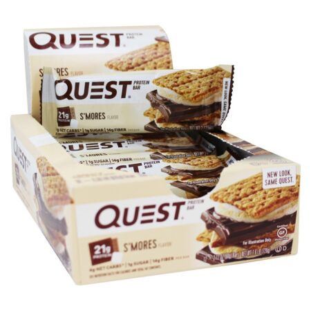 Barra de Barras de Proteína da Quest Box S'Mores - 12 Barras Quest Nutrition