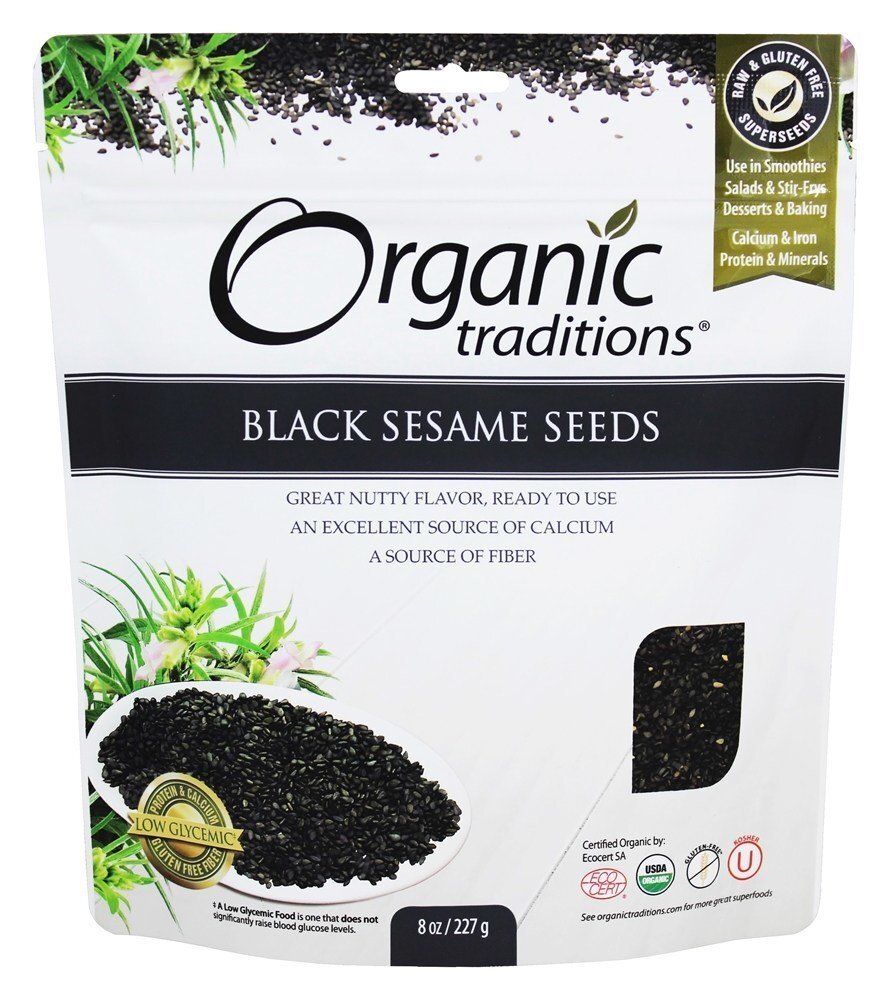 Sementes de gergelim preto - 8 oz. Organic Traditions