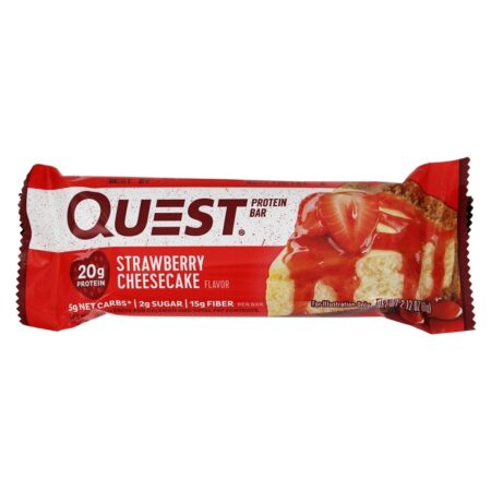 Quest Bar Barra de Proteína Sabor Cheesecake de Morango - 2.12 oz. Quest Nutrition