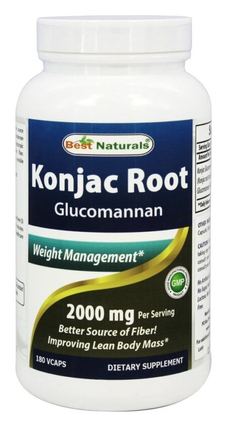 Glucomanan de raiz de konjac 2000 mg. - Cápsulas vegetarianas 180 Best Naturals