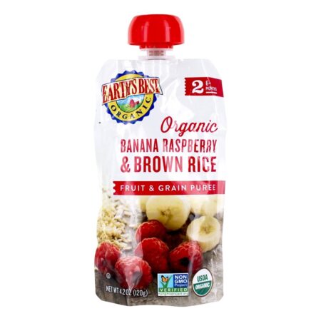 Estágio Orgânico 2 Purê de Frutas e Grãos 6 + Banana Banana Arroz Integral - 4.2 oz. Earth's Best