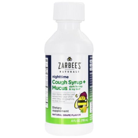Xarope Para A Tosse Infantil + Muco Sabor De Uva Natural Noturna - 4 oz. Zarbee's - Imagem 3