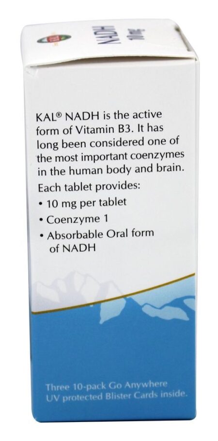 NADH 10 mg. - 30 Tablets Kal - Image 3