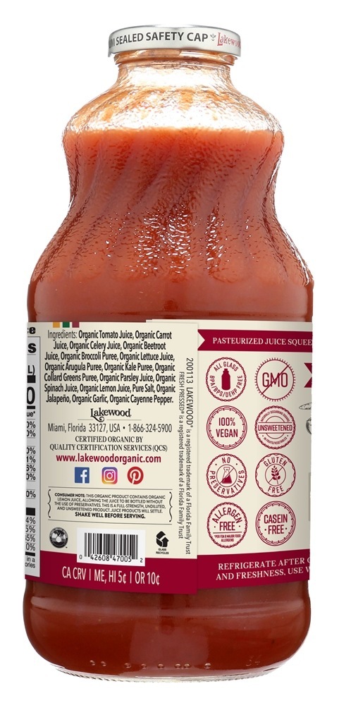 Vegetais Prensados Frescos Orgânicos Mistura Vegetariano Original - 32 fl. oz. Lakewood - Imagem 3