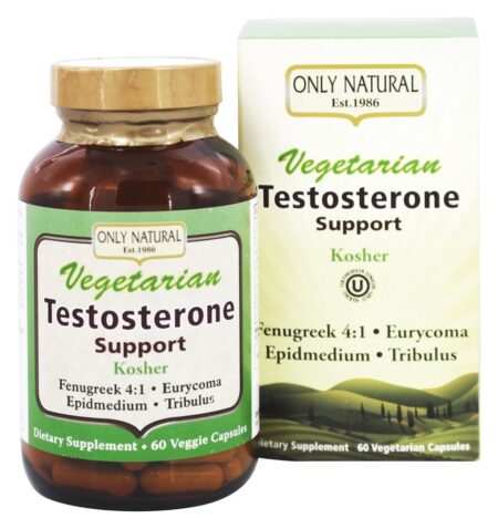 Suporte de Testosterona Vegetariana - Cápsulas vegetarianas 60 Only Natural