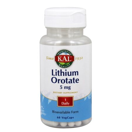 Orotato de Lítio Forma Biodisponível 5 mg. - Cápsulas vegetarianas 60 Kal