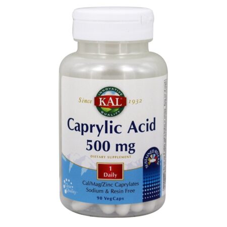 Libertação sustentada de ácido caprílico 500 mg. - Cápsulas vegetarianas 90 Kal