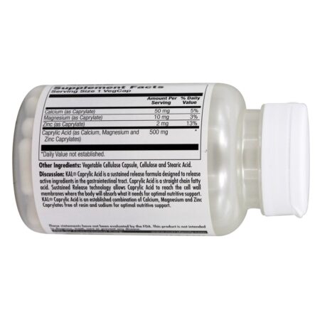 Libertação sustentada de ácido caprílico 500 mg. - Cápsulas vegetarianas 90 Kal - Image 3