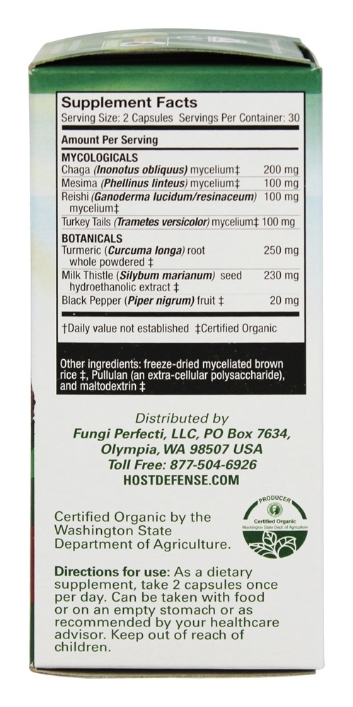 Fígado MycoBotanicals - Cápsulas vegetarianas 60 Host Defense - Imagem 2