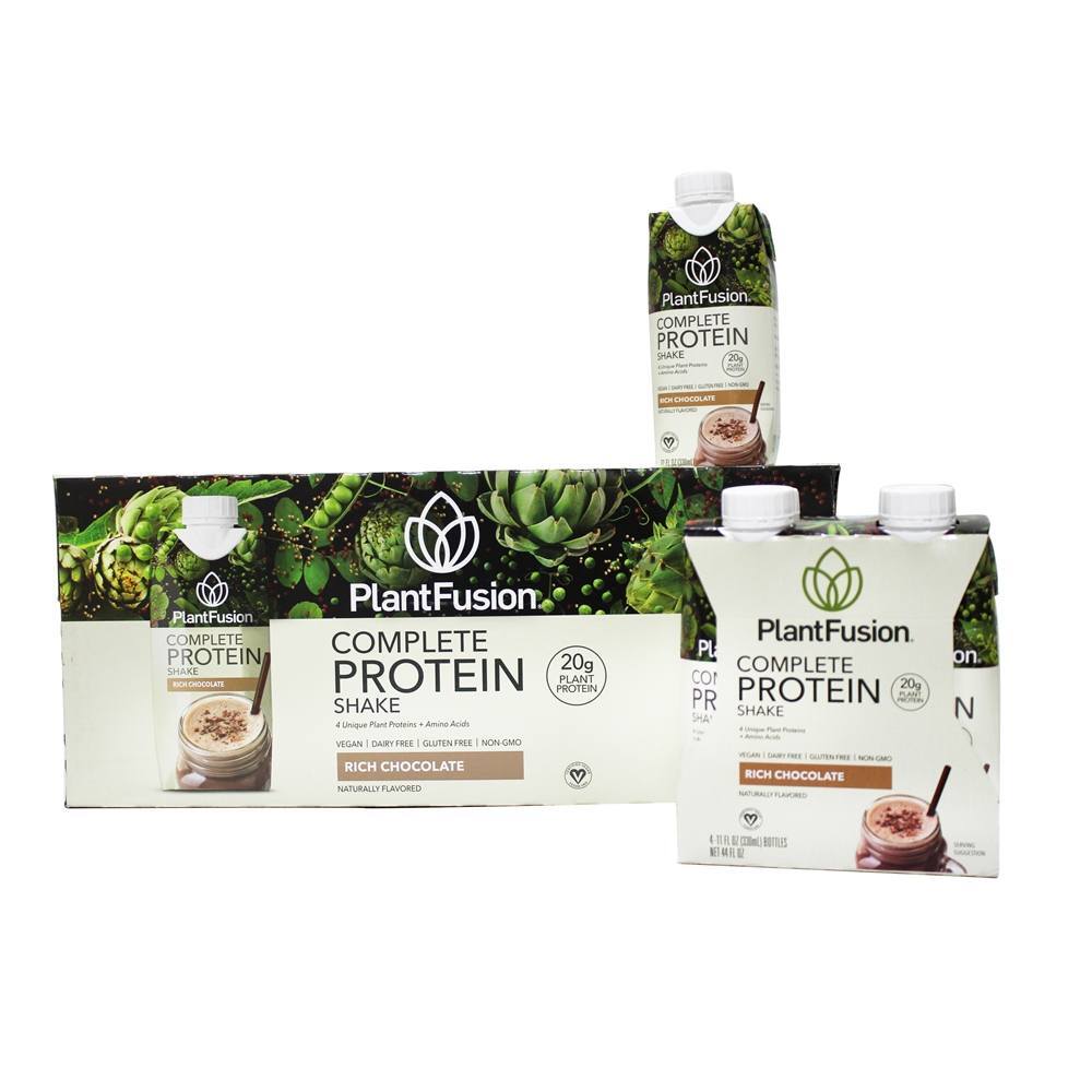 Shake de proteína vegetal completo pronto para beber chocolate rico - Pacote 12 PlantFusion - Imagem 4