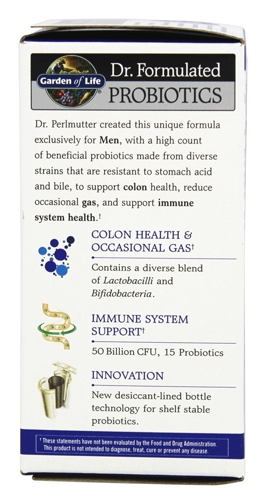 Dr. Formulated Probiótico para Homens Um Por Dia 50 Bilhões de UFC - Cápsulas vegetarianas 30 Garden of Life - Imagem 4