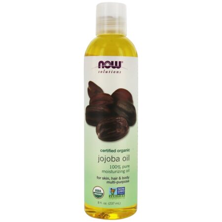 NOW Solutions Óleo Hidratante Orgânico de Jojoba - 8 fl. oz. NOW Foods