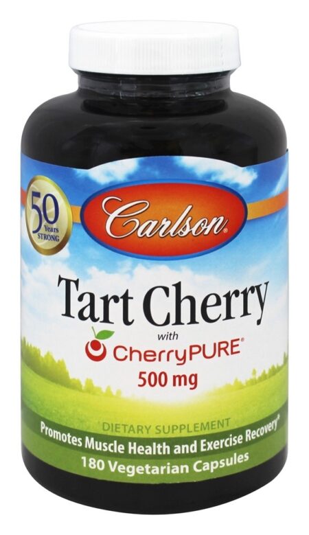 Tart Cherry com CherryPURE 500 mg. - Cápsulas vegetarianas 180 Carlson Labs