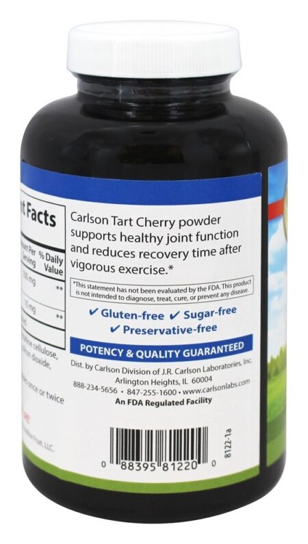 Tart Cherry com CherryPURE 500 mg. - Cápsulas vegetarianas 180 Carlson Labs - Image 3