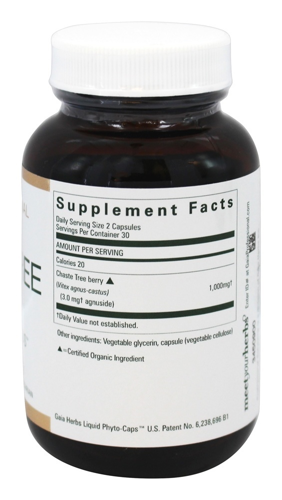 Baga da Árvore Casada 1000 mg. - 60 Cápsulas Gaia Herbs Professional líquido Gaia Herbs Professional - Imagem 2