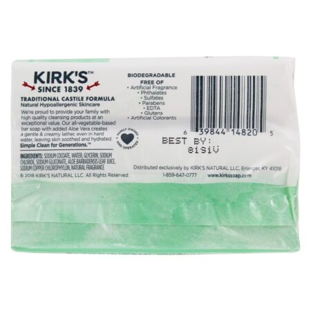 Óleo de coco Premium Castile Sabonetes Aloe Vera - Pacote 3 Kirk's Natural - Imagem 2