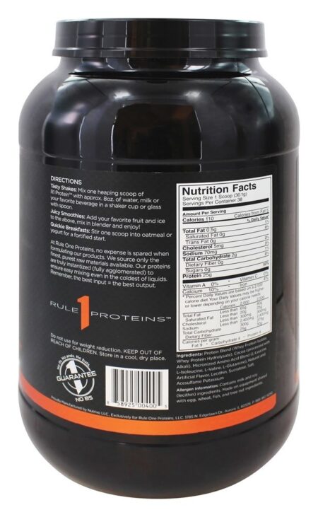 R1 Proteína Extremista Pure Soro de leite coalhado Isolar/Hidrolisado Fórmula 38 Porções Chocolate Falsificar - 2.52 lbs. Rule One Proteins - Image 2