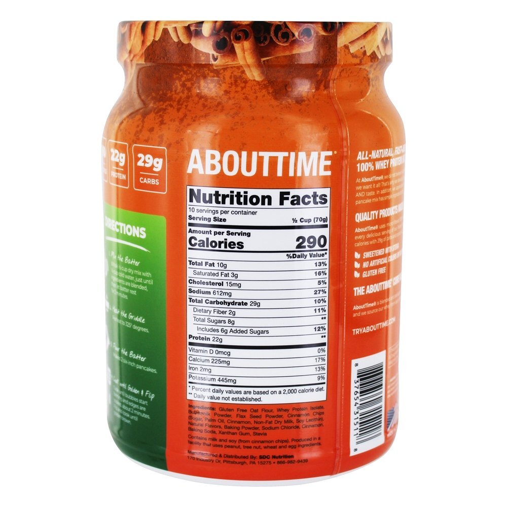 Panquecas de Proteína Misturam Tempero de Canela - 1.5 lbs. About Time - Imagem 2