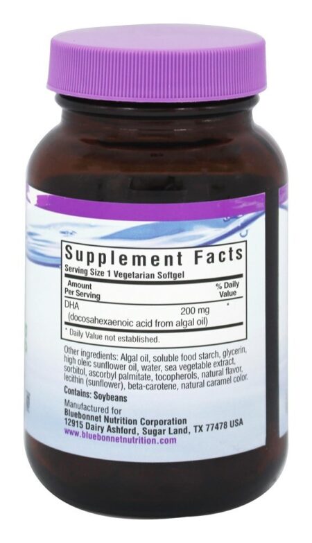 Omega-3 Natural DHA Vegetariano 200 mg. - 60 Cápsulas Vegetarianas Bluebonnet Nutrition - Image 2