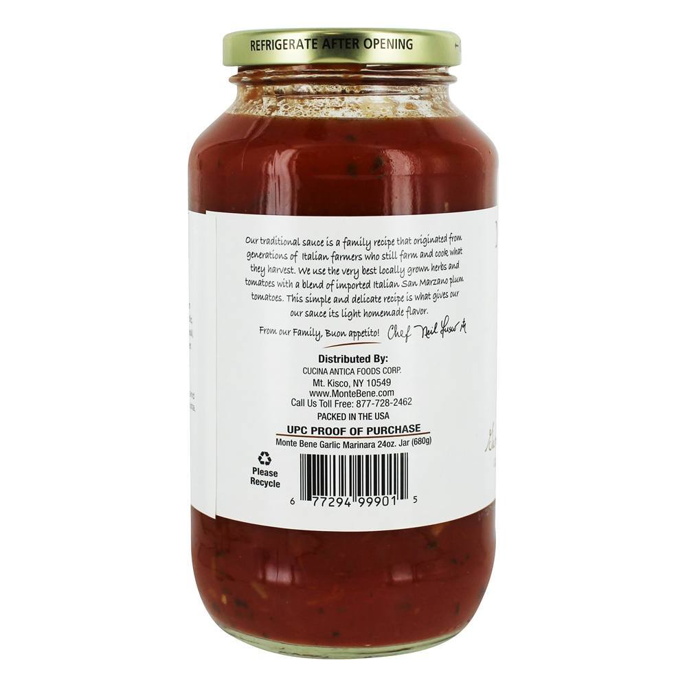 Molho de Macarrão Sem Glúten Marinara - 24 oz. Monte Bene - Imagem 4