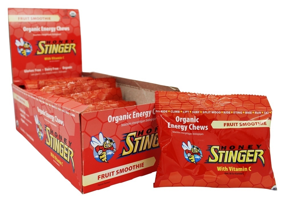 A energia orgânica mastiga com vitamina C Fruit Smoothie - 12 Pacotes (s) Honey Stinger