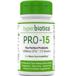 Probiótico perfeito Pro-15 5 bilhões de UFC - 60 Micro-pérolas Hyperbiotics