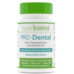 Pro-Dental Probiótico Natural Sabor Hortelã 3 Bilhões de UFC - 45 comprimidos mastigáveis Hyperbiotics