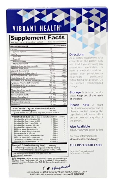 Trilogy Suplemento Diário Para Homens - 30 Pacotes (s) Vibrant Health - Image 2