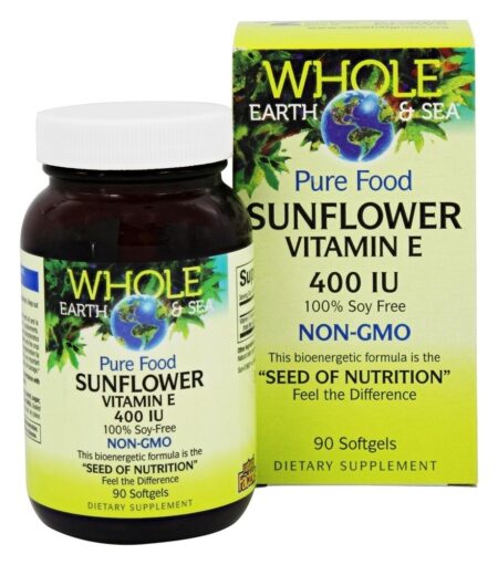 Pure Alimento Girassol Vitamina E 400 IU - 90 Softgels Whole Earth & Sea