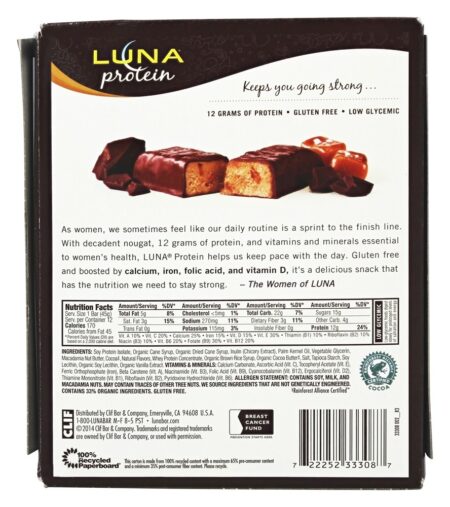 Caixa De Barras De Proteína Luna Para Mulheres De Chocolate Caramelo Salgado - 12 Barras Clif Bar - Image 2