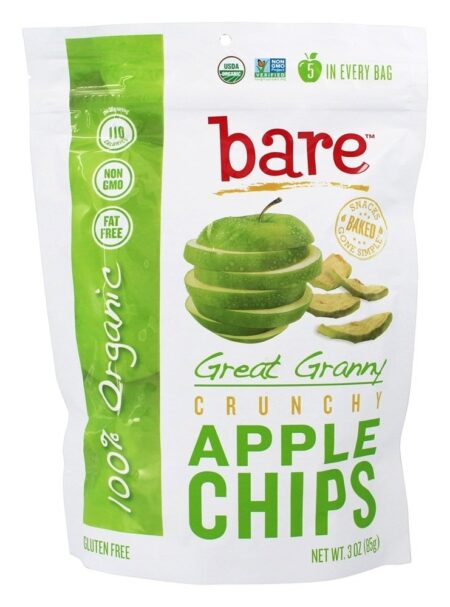 100 Microplaquetas de Apple Crocantes Orgânicas Great Granny - 3 oz. Bare Snacks