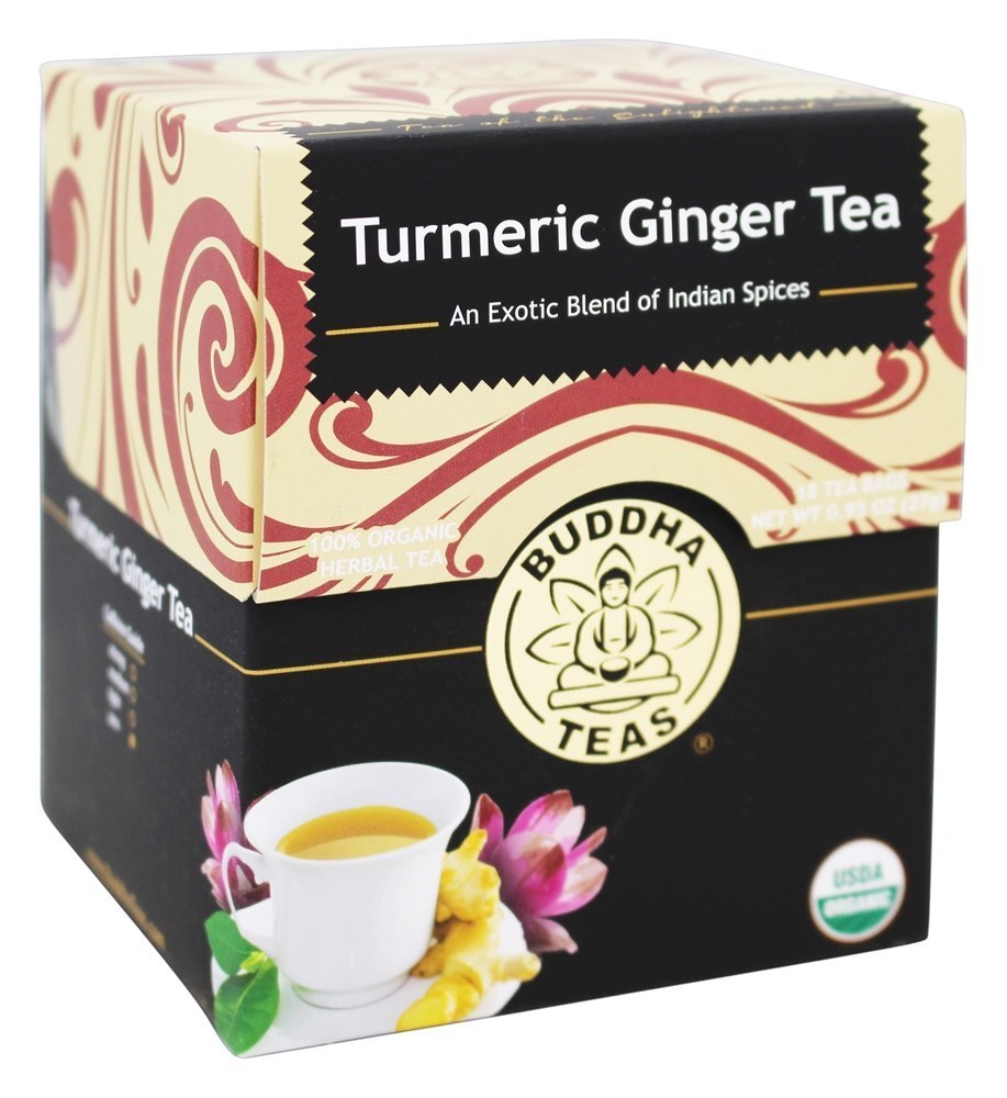 100 % Orgânica Herbal Açafrão Ginger Tea - 18 Saquinhos de Chá Buddha Teas