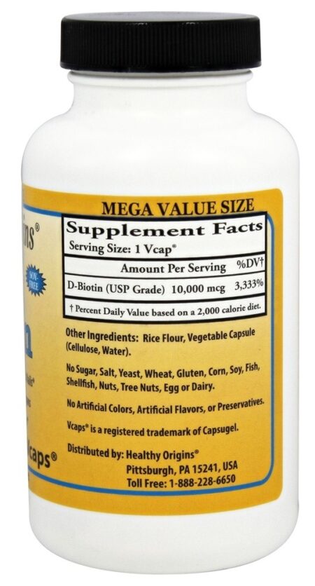 Biotina 10000 mcg. - Cápsulas vegetarianas 360 Healthy Origins - Image 2