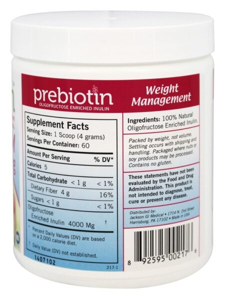 Fórmula pré-biótica para controle de peso 4 g. - 8.5 oz. Prebiotin - Image 2