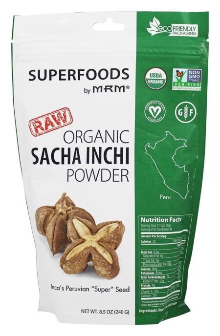 Pó de Inchi Sacha orgânico cru - 8.5 oz. MRM