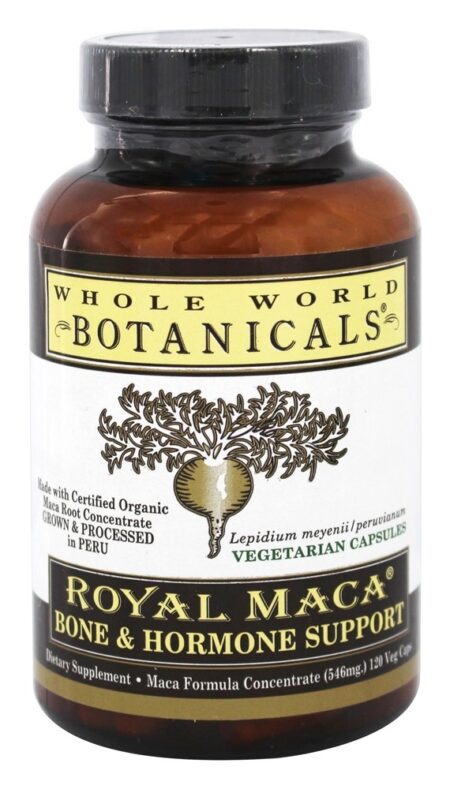 Suporte Maca óssea e hormônio - Cápsulas vegetarianas 120 Whole World Botanicals