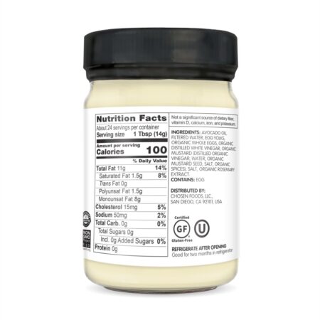 Óleo de abacate Mayo Original - 12 fl. oz. Chosen Foods - Image 2