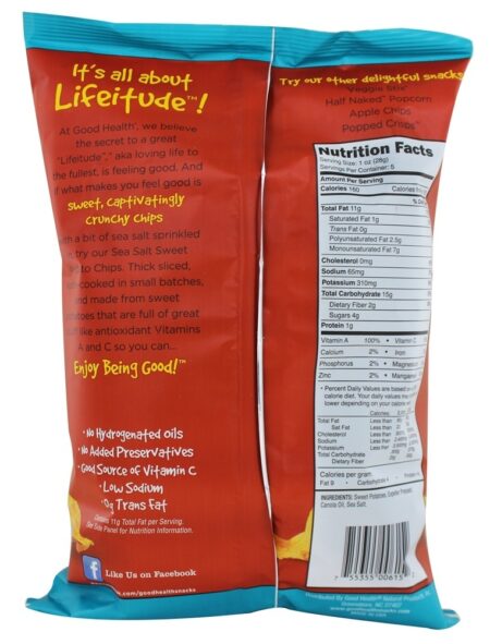 Batata Doce Chaleira Chips Mar Salgado - 5 oz. Good Health Natural Foods - Image 4