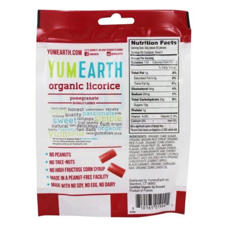 Romã de alcaçuz sem glúten orgânico - 5 oz. YumEarth - Image 2