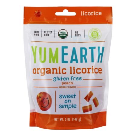 Pêssego de Licorice Sem Glúten Orgânico - 5 oz. YumEarth