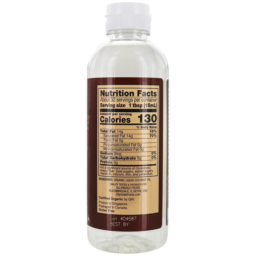 Óleo De Coco Líquido Orgânico - 16 fl. oz. Ellyndale Foods - Imagem 2