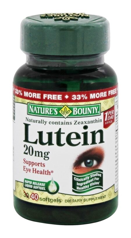 Luteína 20 mg. - 40 Softgels Nature's Bounty