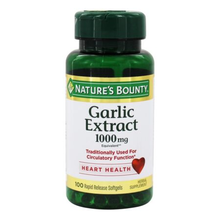 Extrato de alho para a saúde do coração 1000 mg. - 100 Softgels Nature's Bounty