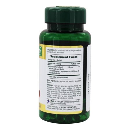 Extrato de alho para a saúde do coração 1000 mg. - 100 Softgels Nature's Bounty - Image 2