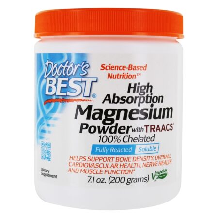 Pó de Magnésio de Alta Absorção com TRAACS 100% Quelatado 200 mg. - 7.1 oz. Doctor's Best