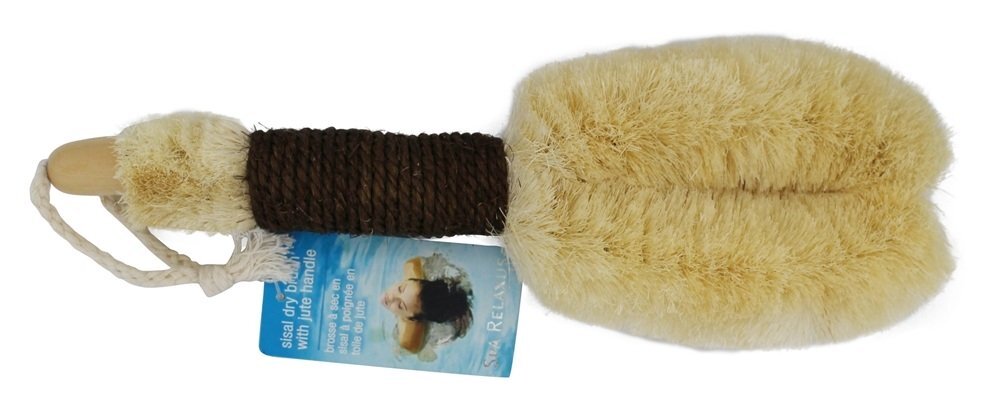 Spa Relaxus Escova seca de sisal com alça de juta - Grande Relaxus