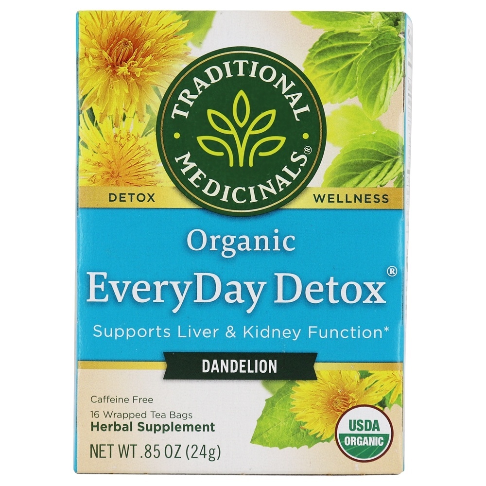 Orgânica EveryDay Detox Dandelion Herbal Tea - 16 Saquinhos de Chá Traditional Medicinals